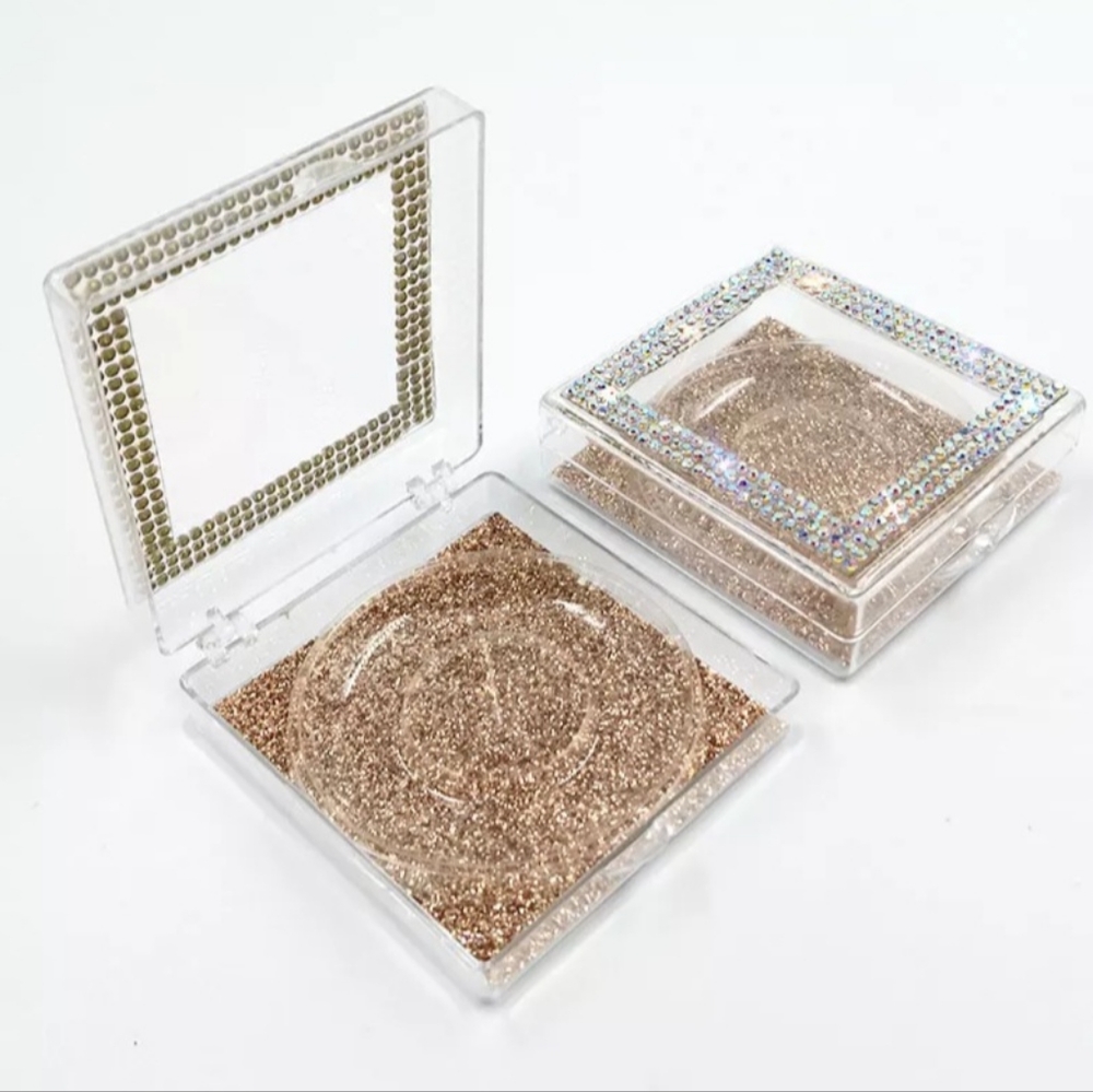 10 Empty Boxes for Eyelashes 3D Packaging Box, Organizer Bling Glitter, 25mm